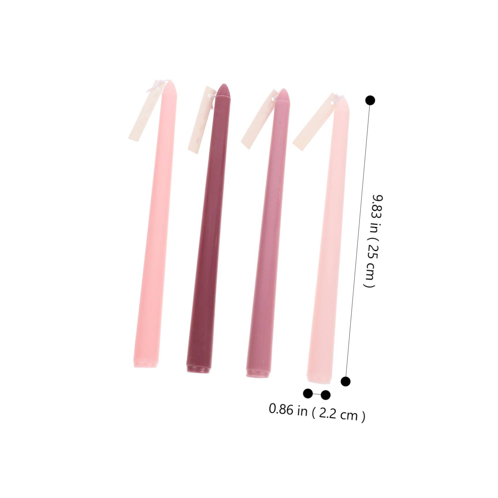 Gatuida Velas Perfumadas de Parafina sin Humo Diseño de Poste Largo Color Rosa Degradado 4 Unidades para Decoración Romántica de Bodas Cenas y Ambiente Hogareño