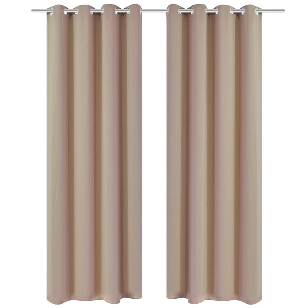 Rideau blackout occultant thermique phonique crème avec œillets 135x245cm pour salon chambre