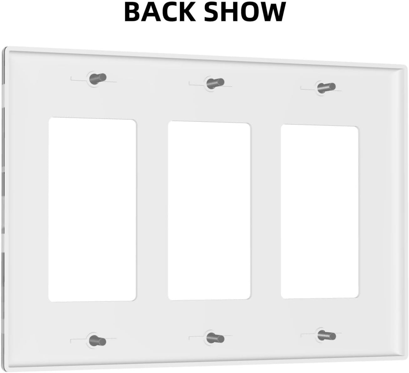 Abstract Black White Grey Circle 3 Gang Triple Rocker/Light Switch Wall Plate Cover Decorative Electrical Faceplate for Living Room Bedroom