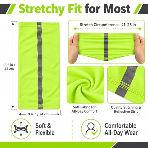 Image of SATINIOR 4 Pcs Neck Gaiter Face Mask for Men Reflective Face Cover Scarf Summer UV Sun Protection Balaclava Bandana for Work