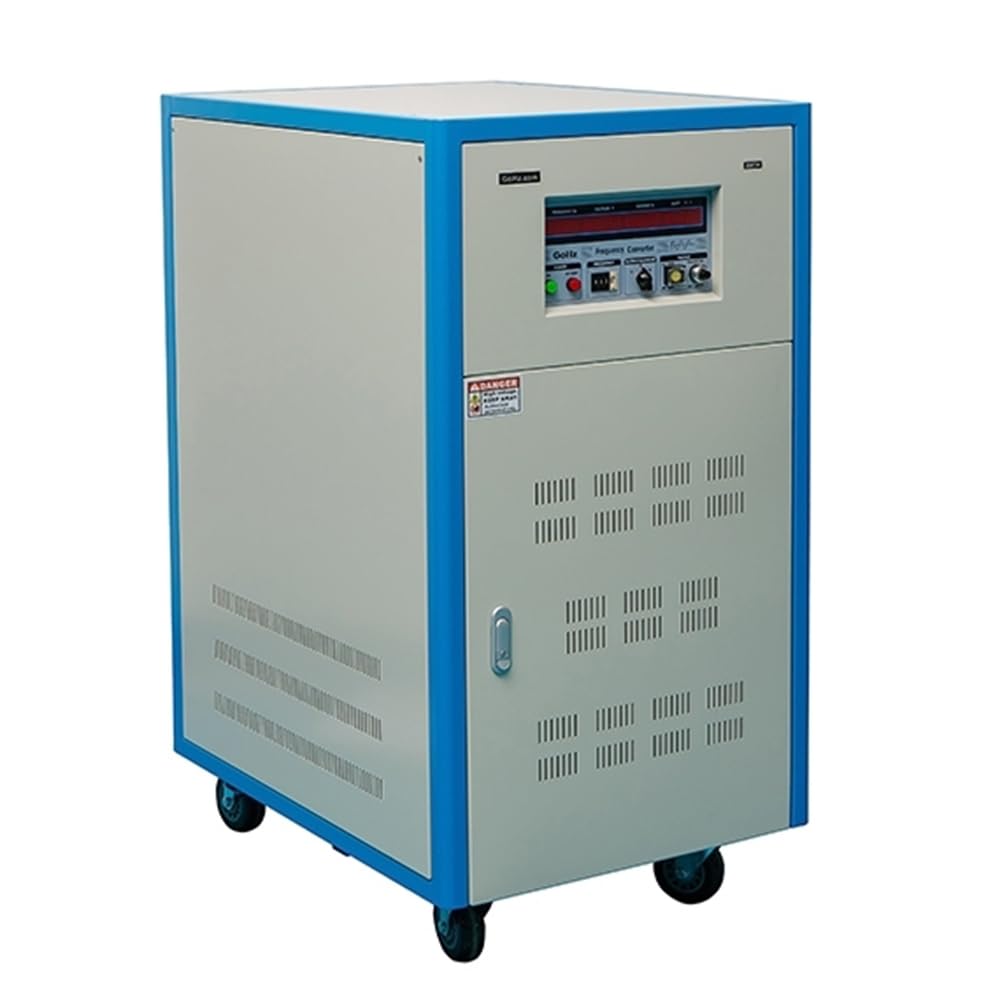 GoHz 15kVA Three Phase Frequency Converter, 220V to 380V Solid State Frequency Converter, 60Hz to 50Hz Converter Transformer, Wye (L1, L2, L3 + N, G) Wiring Type ((Input: 3 Phase 220V; Output: 0-520V)