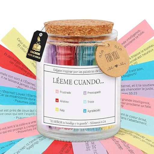 KACNON Bote de Biblia, 90 Versículos Bíblicos Lengua Española, Frasco de Vidrio con Versículos Bíblicos, Frasco de Esperanza, Regalo Cristiano, Regalo Bíblico de Pascua, para Hombres y Mujeres | Ya disponible en tu tienda friki favorita! En mundofriki.es!