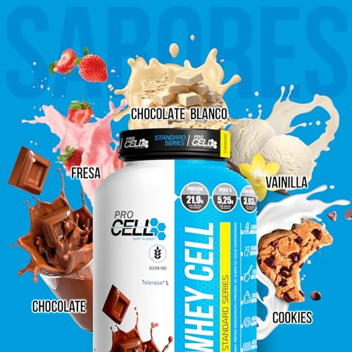 WheyCell | Proteína Whey Pura (2kg / 66 Servicios) - Sabor Vainilla - 100% Concentrado de Suero de Leche Premium para Aumentar Masa Muscular - 22g de Proteínas por Servicio - Sin Gluten - imagen 3