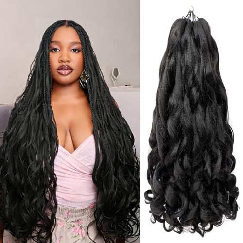 French Curl Braiding Hair 22 Inch 8 Packs Braiding Hair