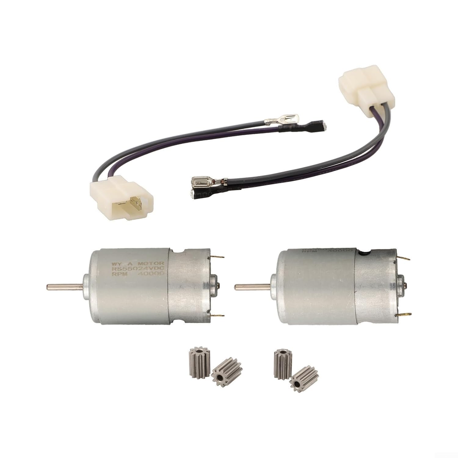 2 Pack 24V RS555 Motor 40000RPM with Cooling Fan and Gears Ride Car Upgrade Replacement DC Drive Engine