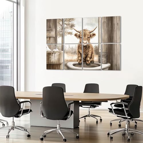 Pack de 8 paneles acústicos decorativos de arte, absorbentes de sonido, adhesivos, 48"x32", fibra de poliéster, para estudios y oficina miniatura 7
