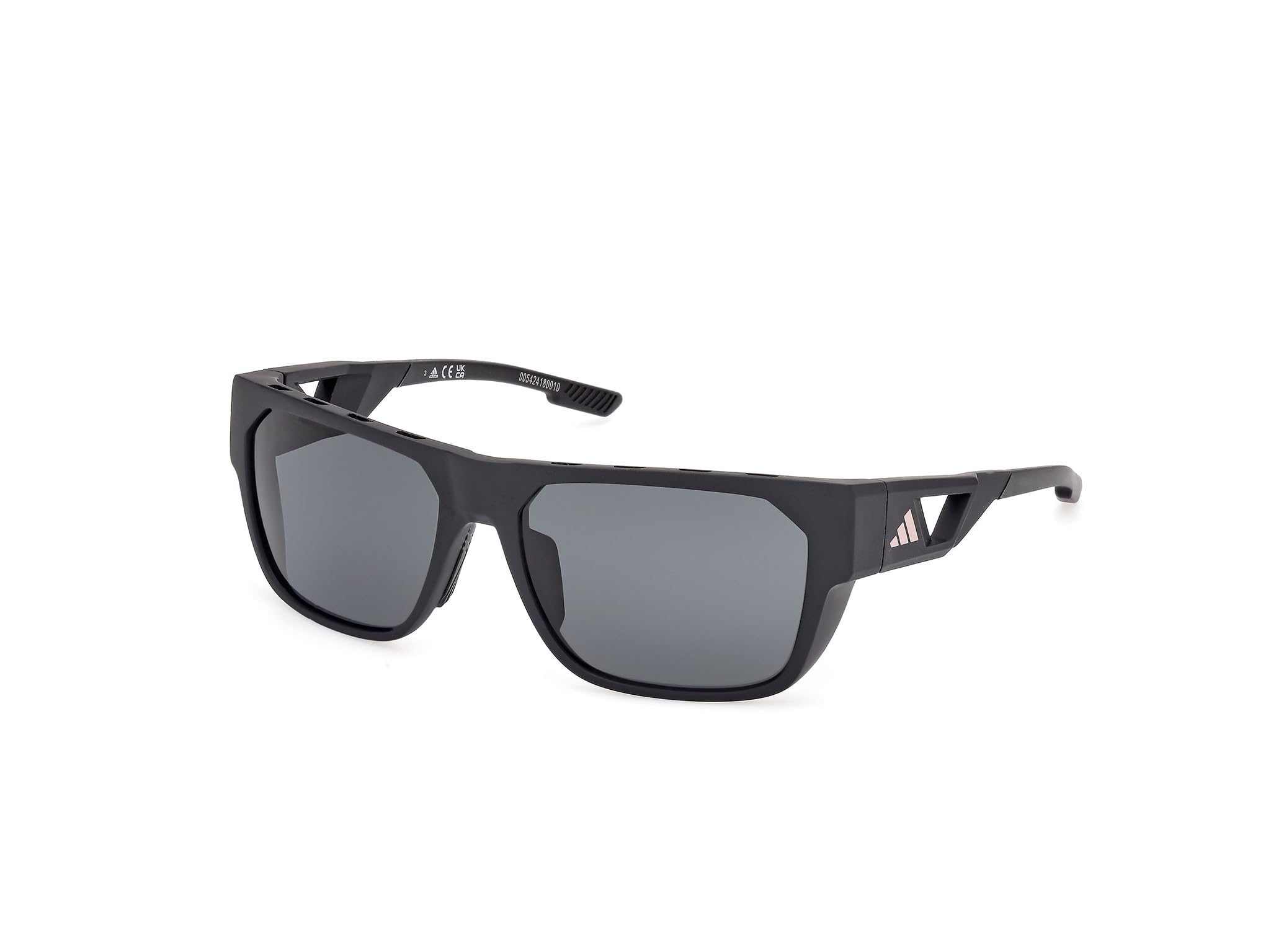 Adidas Sport Men's Smoke Man Sp0102 02D Sunglasses Injected Black Squared Polarized