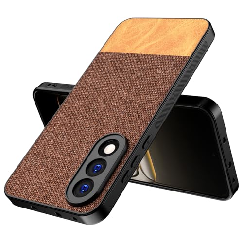 Image of Kapa Soft Fabric & Leather Hybrid Protective Back Cover for OnePlus Nord 5 | Shockproof Slim Hard Anti Slip Back Case (Brown)