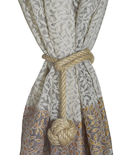 Baihoo Set of 2 Cotton Rope Knot Tie-Backs, Drape Holdbacks, Curtain Tiebacks - Image 2