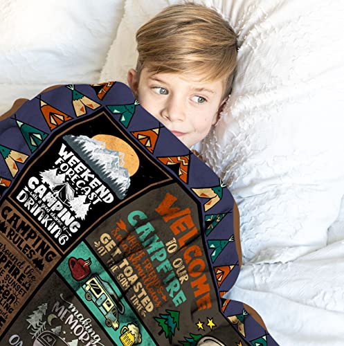 Camping-Blanket-Camping-Lovers-Gift-Ideas-for-Men-or-Woman-Super-Soft-Throws-Flannel-Fleece-Blankets-Gifts-for-Camper-Outdoor-Campsite-Outdoors-RV-Travel-Hiking-Bed-Sofa-Couch-60x50