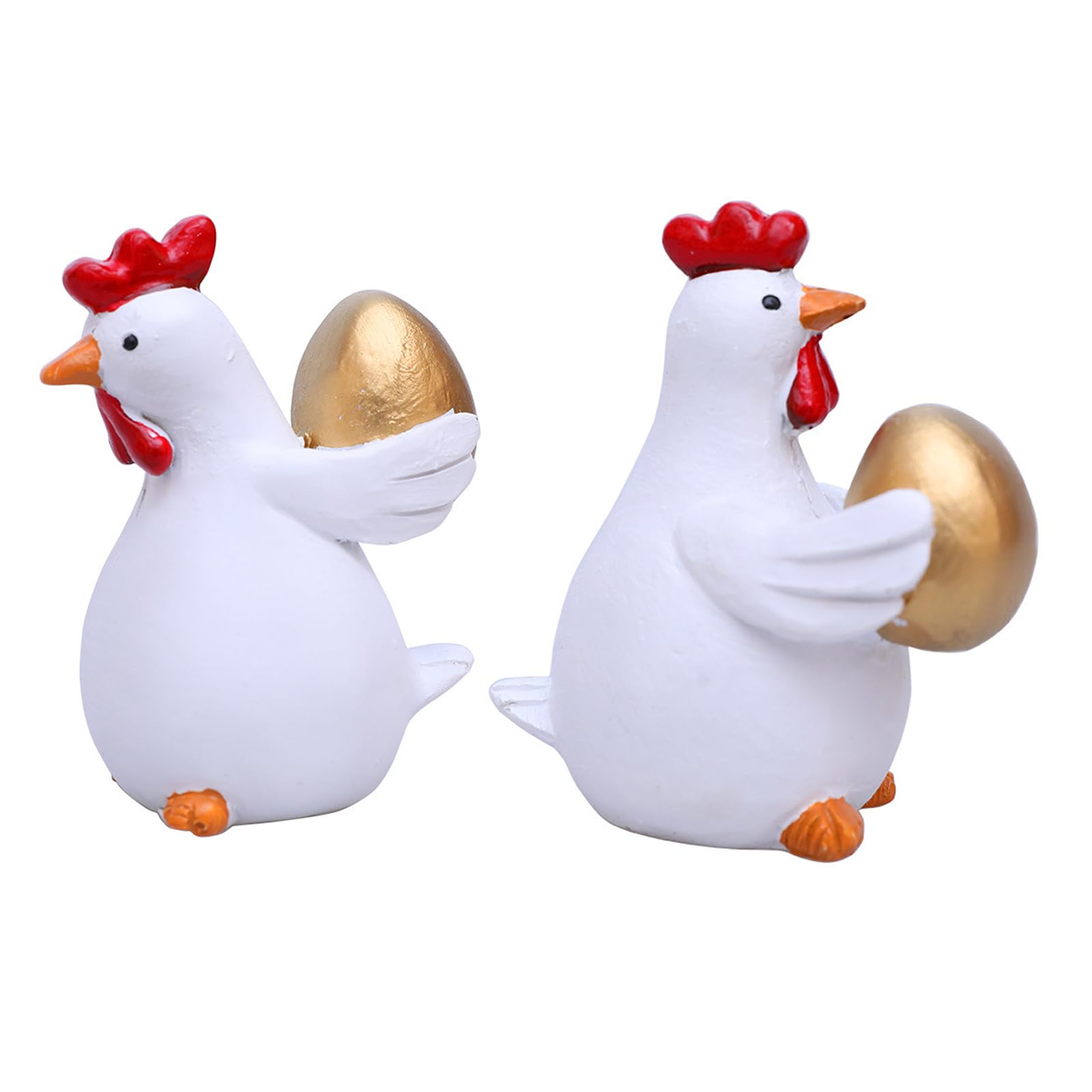 Hrtyvhin Set Of 2 Easters Hen Hugging Golden Eggs Resins Figures Miniatures For Enhancing Garden Yard Aesthetic And Home Decors Hen Hugging Eggs Sculpture