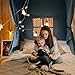 Twin Bed Tent for Kids, Twin Size Bed Canopy Indoor Bed Canopy Privacy Tent on Bed Sleep Inside Drafty Room for Boys, Blue Jean Color