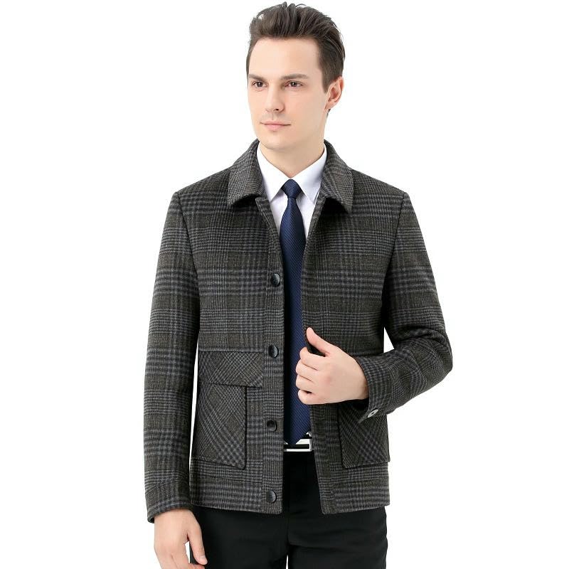Chaqueta de lana coreana de hombre abrigo suelto casual de doble cara para otoño invierno 2