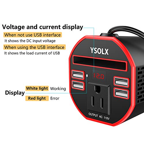 Power Inverter For Car 150W Dc 12V To 110V Ac Converter Car Plug Adapter Outlet Cup Holder Charger For Laptop Computer #TOP1