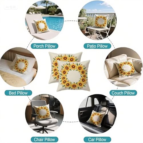 Housse de coussin 60x60cm lot de 2 taie oreiller canapé balcon imperméable - 7