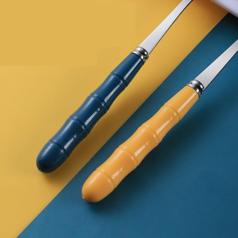 Silverware Flatware Set, 1/4/6/8/10 Pieces imitation bamboo handle stainless steel fork household dessert fork creative cute thickened dinner fork(Red,10Pcs)