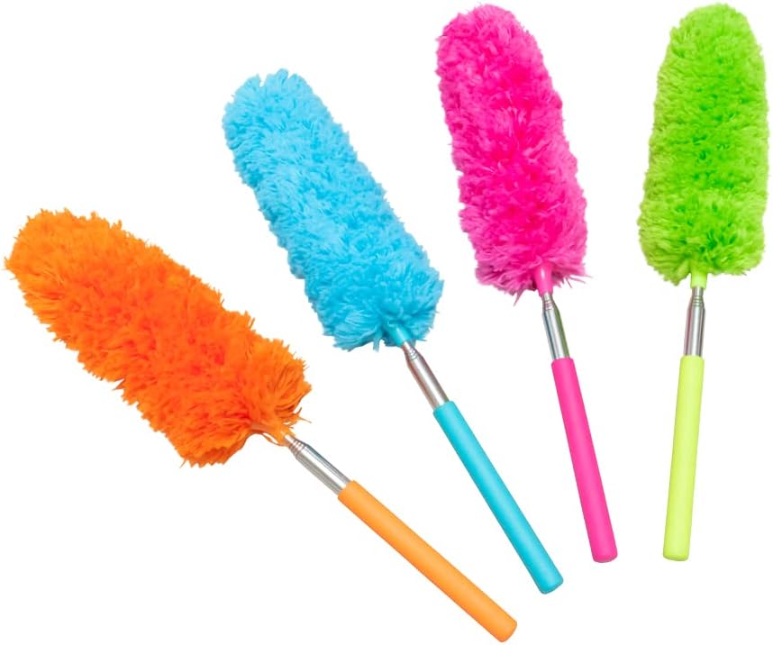 安住商事 伸縮タイプ ほこり取り ふわふわハンディモップ ショート ほこりキャッチャー 車 車 モップ 掃除