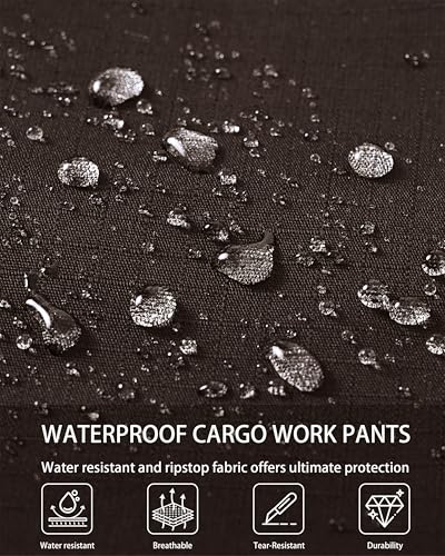 Image of CNBQDD Mens Work Pants Ripstop Waterproof Cargo Pants for Men with 7 Pockets Tactical Hiking Pants