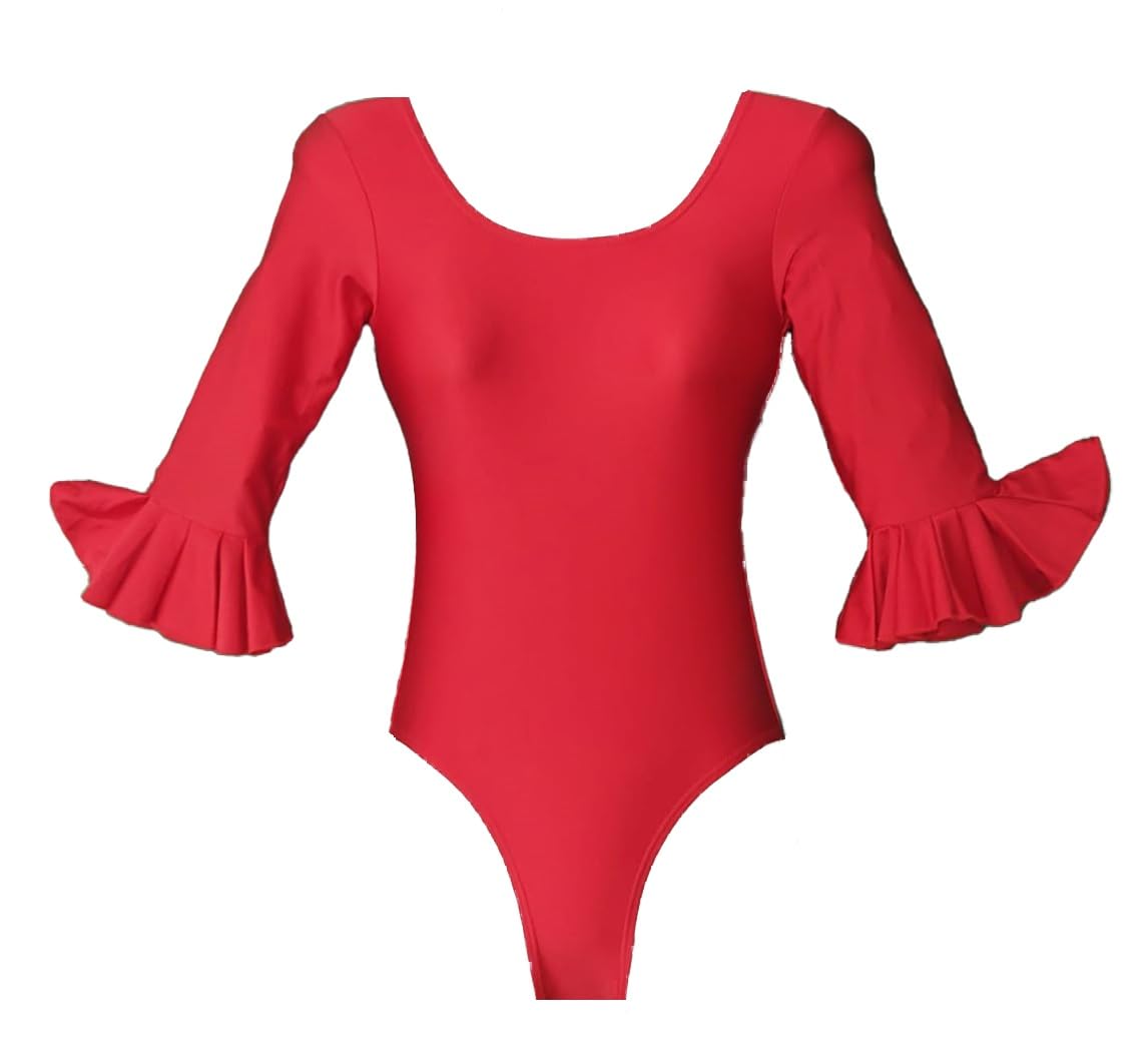 Body rouge pour Flamenco et Danse