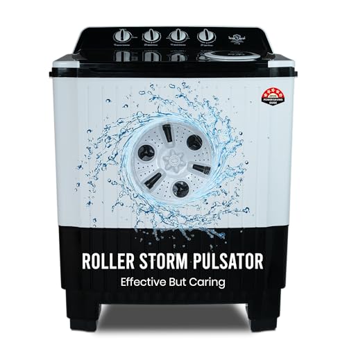 Image of Power Guard 9Kg Semi Automatic Top Loading Washing Machine (PG90WM-BKWT-OP-WW,Black White)
