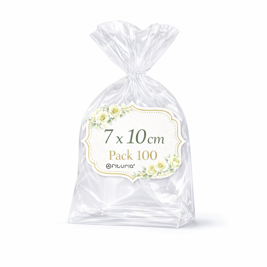 Ofituria Bolsas Celofán Transparente 10 x 15 cm, Bolsas Transparentes para Chuches y Regalos – Bolsas Plastico Transparente para Cumpleaños Infantiles, Galletas y Detalles, 1 Pack (100 Bolsas) — view 43
