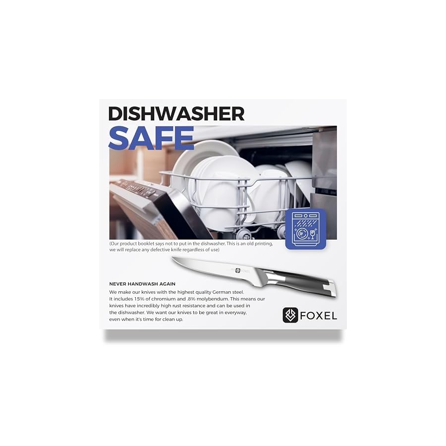 FOXEL-Best-Steak-Knives-Knife-Set-of-4-8-or-12-Non-Serrated-Straight-Edge-Blade-Razor-Sharp-Rust-Resistant-Japanese-VG10-Steel-Gift-Box-Set-Hand-Wash-Only FOXEL Best Steak Knives Knife Set of 4, 8, or 12 - Non Serrated Straight Edge Blade Razor Sharp - Rust Resistant Japanese VG10 Steel - Gift Box Set - Hand Wash Only