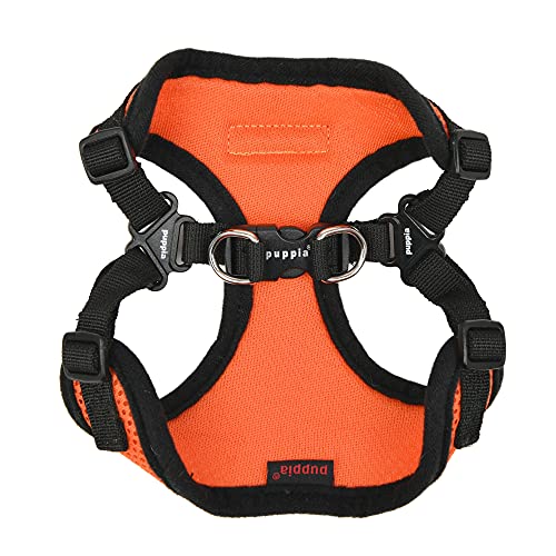 Image of Puppia Dog Harness Comfort Mesh Step-in All Season No Pull No Choke Walking Training Adjustable Neck & Chest for Small & Medium Dog - Orange - XL
