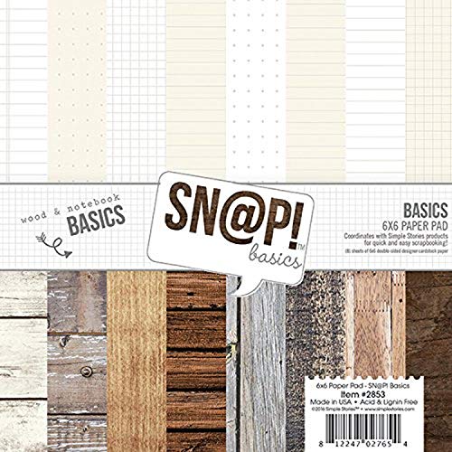 Simple Stories 2853 Snap Color Vibe Basics Paper Pad (24 Pack), 6" by 6", Multicolor