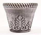 Rustic Venetian Look Plastic Planter 10X8 inches Flowerpot for Indoor, Outdoor, Garden, Patio, Office Ornaments, Home Decor, Long Lasting Reusable, Light Weight, Water Resistant (Silver)