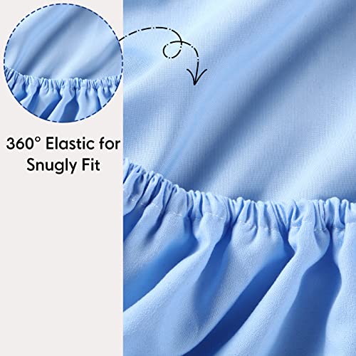 Buryeah 4 Pack Bassinet Sheets For Baby Boy Microfiber Soft Bassinet Fitted Sheets Crib Bassinet Mattress Cover For Cradle Oval Rectangle Hourglass Bassinet Mattress Pad, White Gray Navy Blue Sky Blue #TOP3