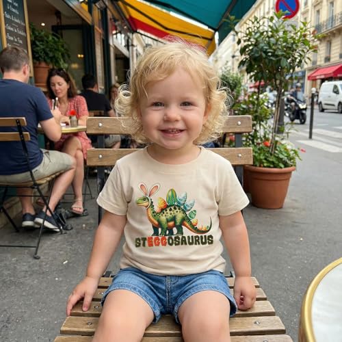 Image of Easter Bunny Shirt for Toddler Boys Girls Kids Funny Rabbit Letters Graphic Cotton Short Sleeve T-Shirt Top