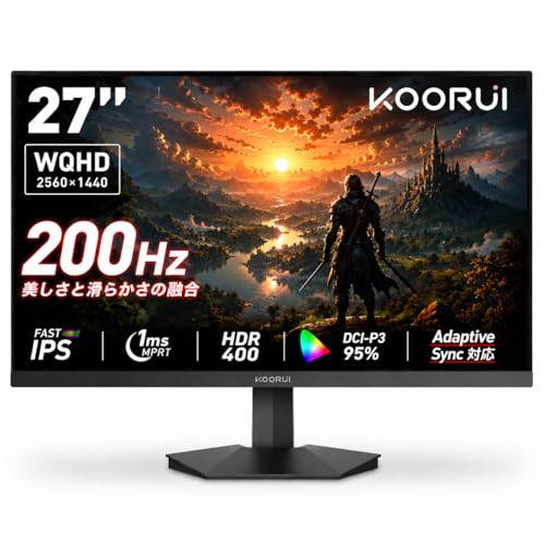 Amazon.co.jp: KOORUI 27インチ ゲーミングモニター WQHD 2560×1440