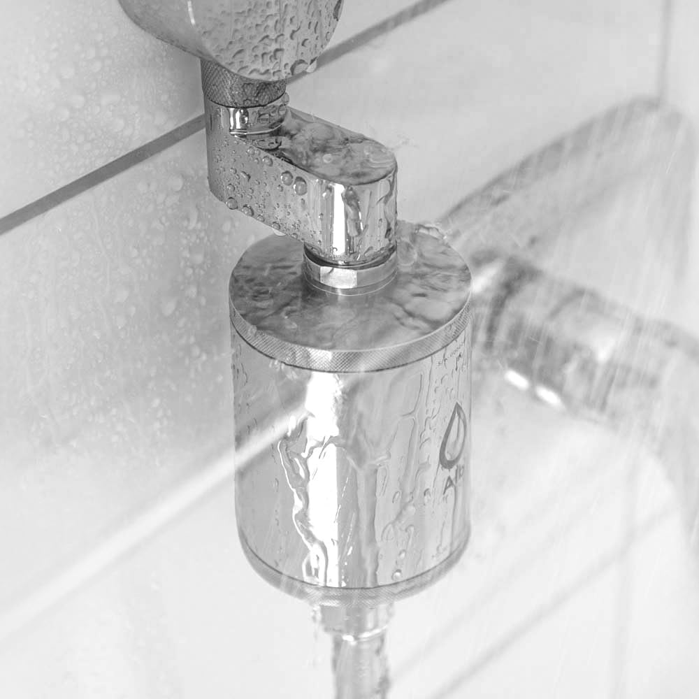 Alb Filter Duschfilter Balance Edelstahl Natur – Wasserfilter für Dusche & Bad – Gesundes Haar & sanfte Haut für die ganze Familie – Reduziert Chlor, Schwermetalle & Kalk – Made in Germany