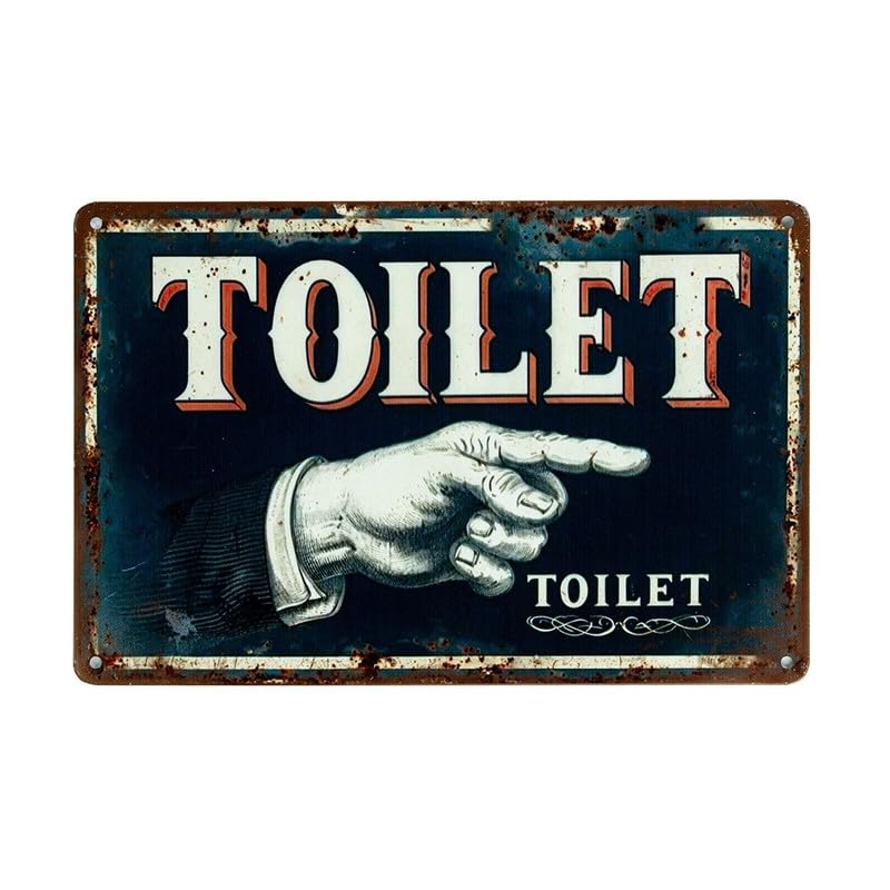 Image of Eazywagon Decorative Retro Metal Signs Wall Plate - 12x8 Inch (Toilet) | Weatherproof Vintage Metal Sign Plate for Cafe, Home, Bar, Garage | Decorative Wall Hanging Sign Board