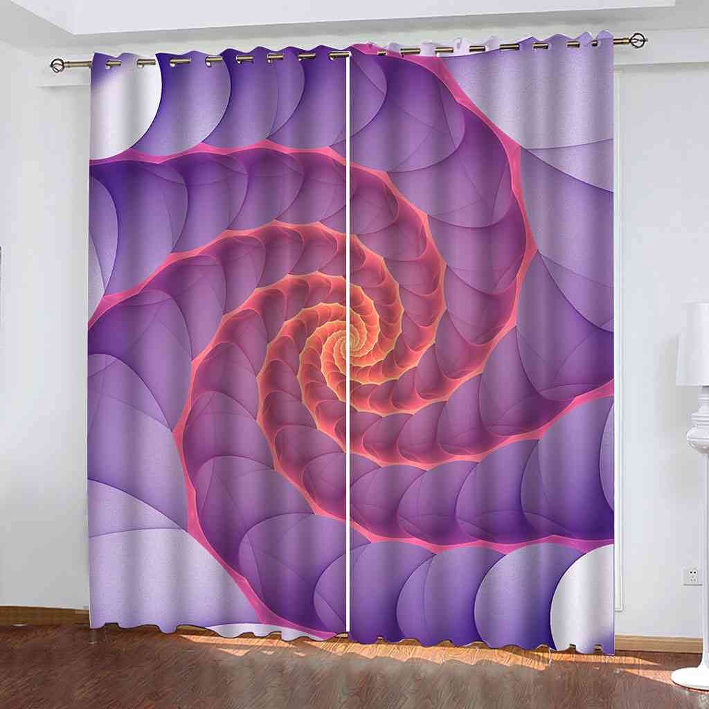 Rideaux occultants d'enfant en polyester isolé thermique violet