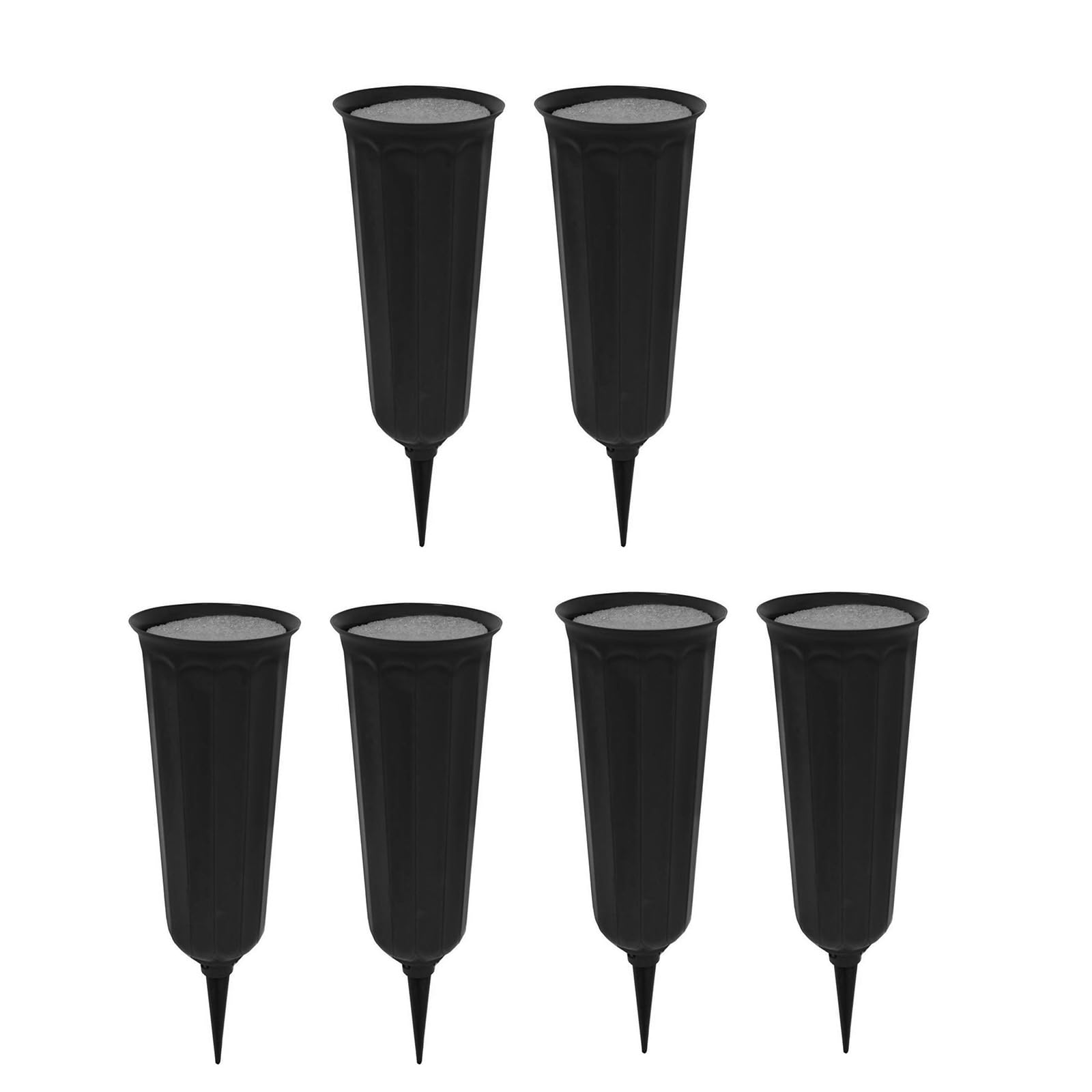 carotoe Of 6 Memorial Vases with Spikes and Foam Inserts Florals Holder for Cemetery Decorations and Grave Flower Cemetery Flower Vases