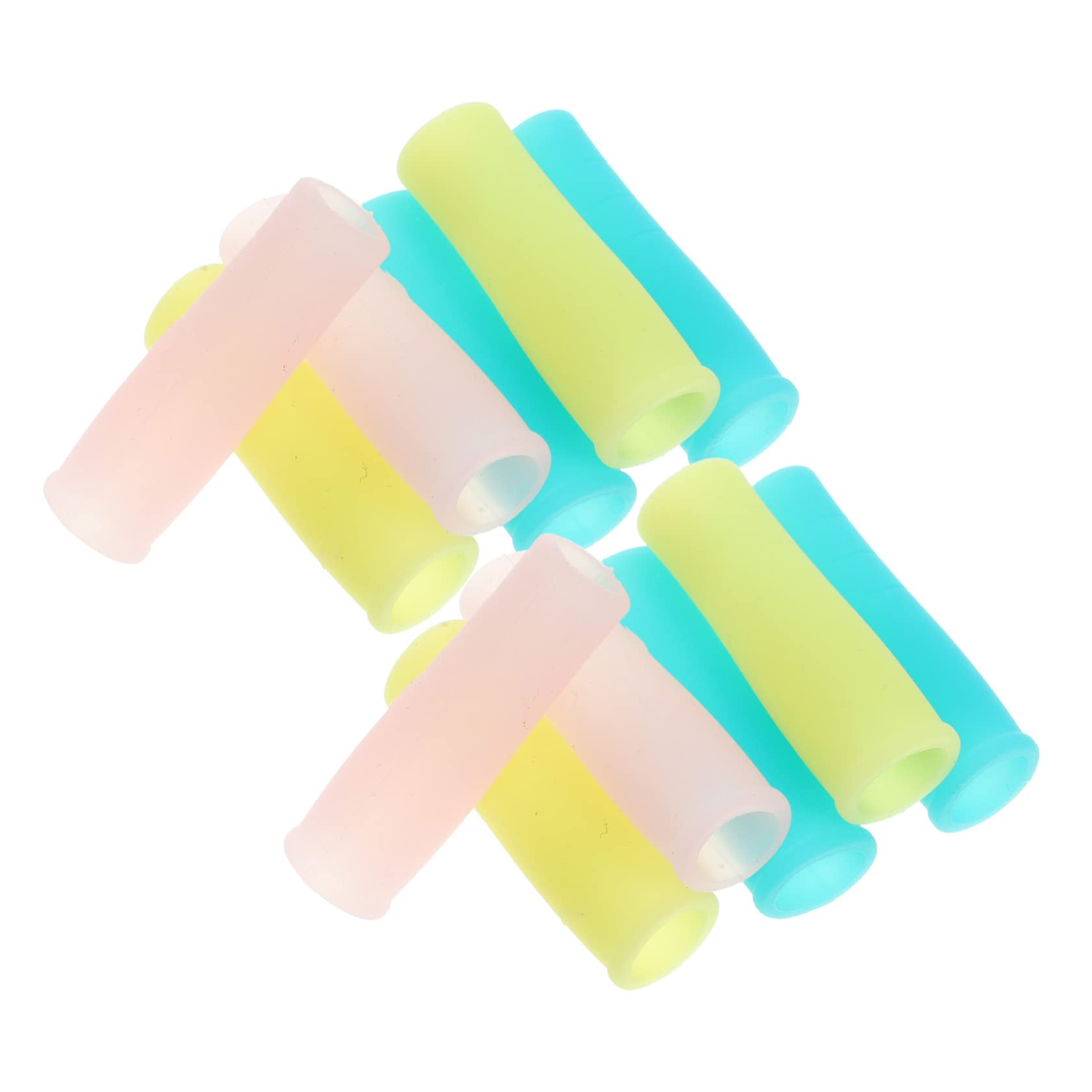 SOESFOUFU 4sets Silicone Cuticle Scissor Handle Sleeves Non-slip for Manicure Tools Trimmer Handle Cover 12pcs*4