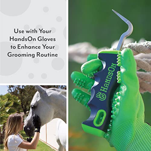 Handson Hoof Pick - Horse Grooming Supplies for Daily Cleaning & Maintenance - Metal Pick w/Hoof Filer for Horses - Ergonomic Grip - Image 6