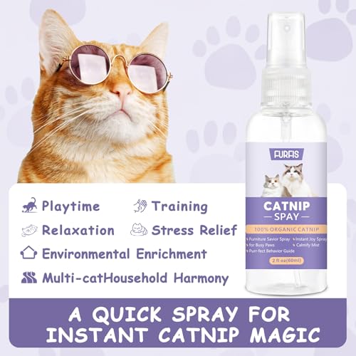 Organic Catnip Spray for Cats & Kittens - Extra Strength Catnip Formula,Renews Cat Toys & Scratchers, Natural Catnip Spray for Indoor Cats, Mess-Free (2 fl oz) - Thumbnail 3
