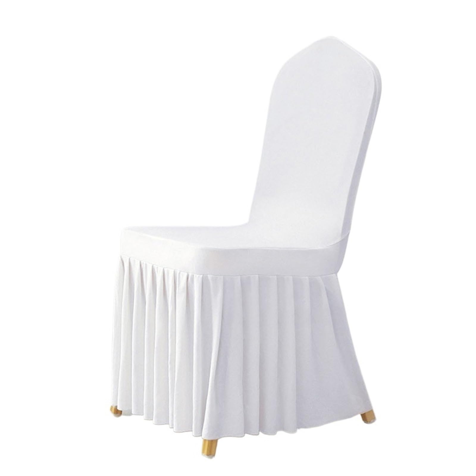1/2/4/6 fundas plisadas de elastano para fiestas, bodas, banquetes, poliéster, decoración del hogar, hotel, fundas para sillas de boda (blanco, 2 unidades)