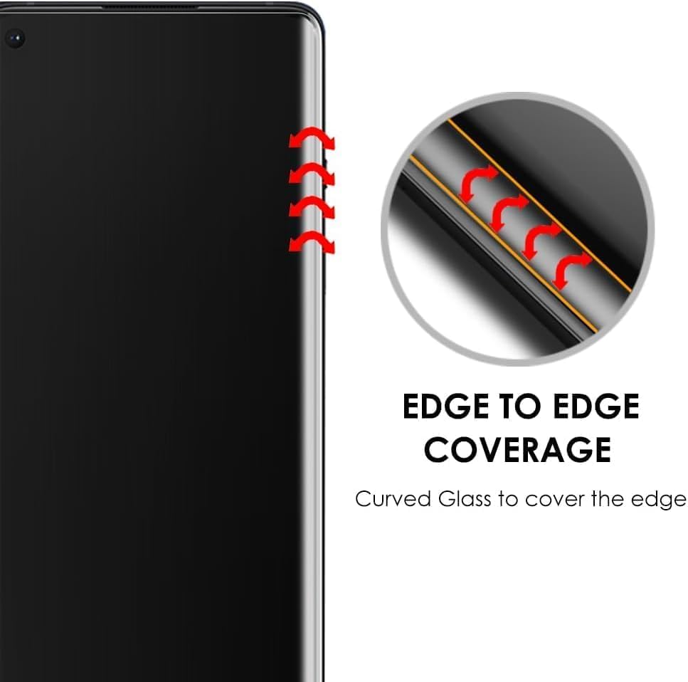Image of SHILD Tempered Glass Screen Protector Compatible with OnePlus 10 Pro /Oneplus 9 Pro (6.7 Inch) | Curved UV Screen Guard | 9H Hardness | HD Clear | Fingerprint Sensor Support | Full Coverage | Easy Installation | Pack of 1