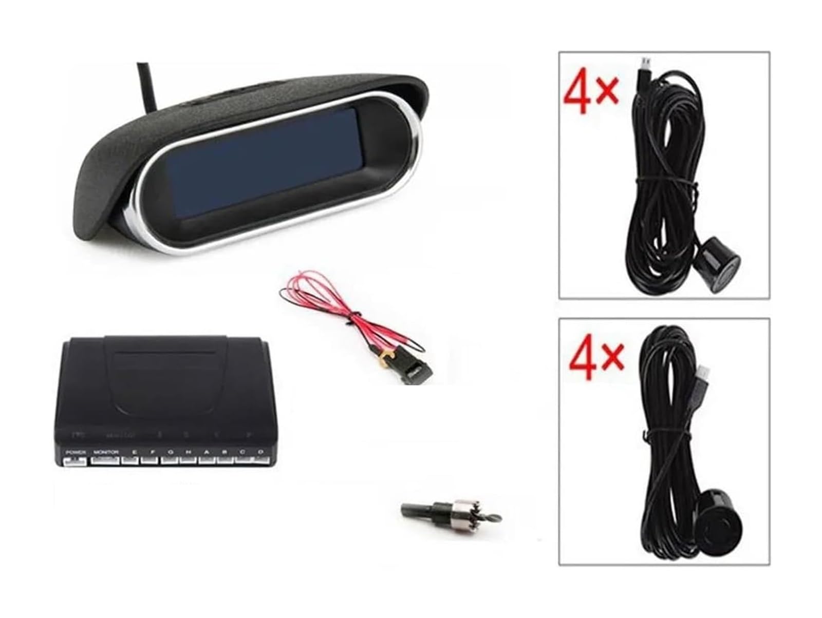 Aparcamiento Sistema Radar Sensores Aparcamiento Radar Marcha Atrás Coche 8 Unidades Resistente A Intemperie Vista Frontal Trasera Kit Monitor Pantalla LCD