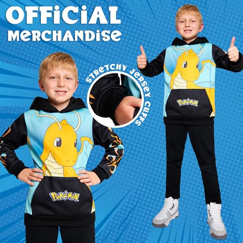 Image of Pokemon Hoodie for Boys & Teens Hooded Sweatshirt Warm Anime Pikachu Sweater