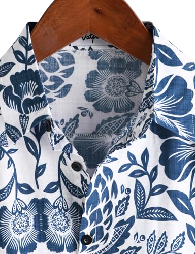 Image of VATPAVE Mens Casual Hawaiian Floral Shirts Short Sleeve Button Down Tropical Shirts Beach Summer Shirts