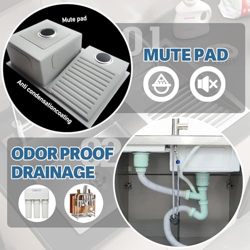 Évier de cuisine pratique pour balcon compact avec robinet et bonde intégrés - 7
