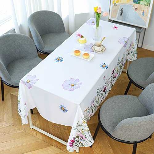 Zyawp Tablecloth Indoor Outdoor Stain And Wrinkle Resistant Polyester Fabric Floral Table Cloth Wipe Clean Decorative Table Cover For Dining Table Buffet Party #TOP2