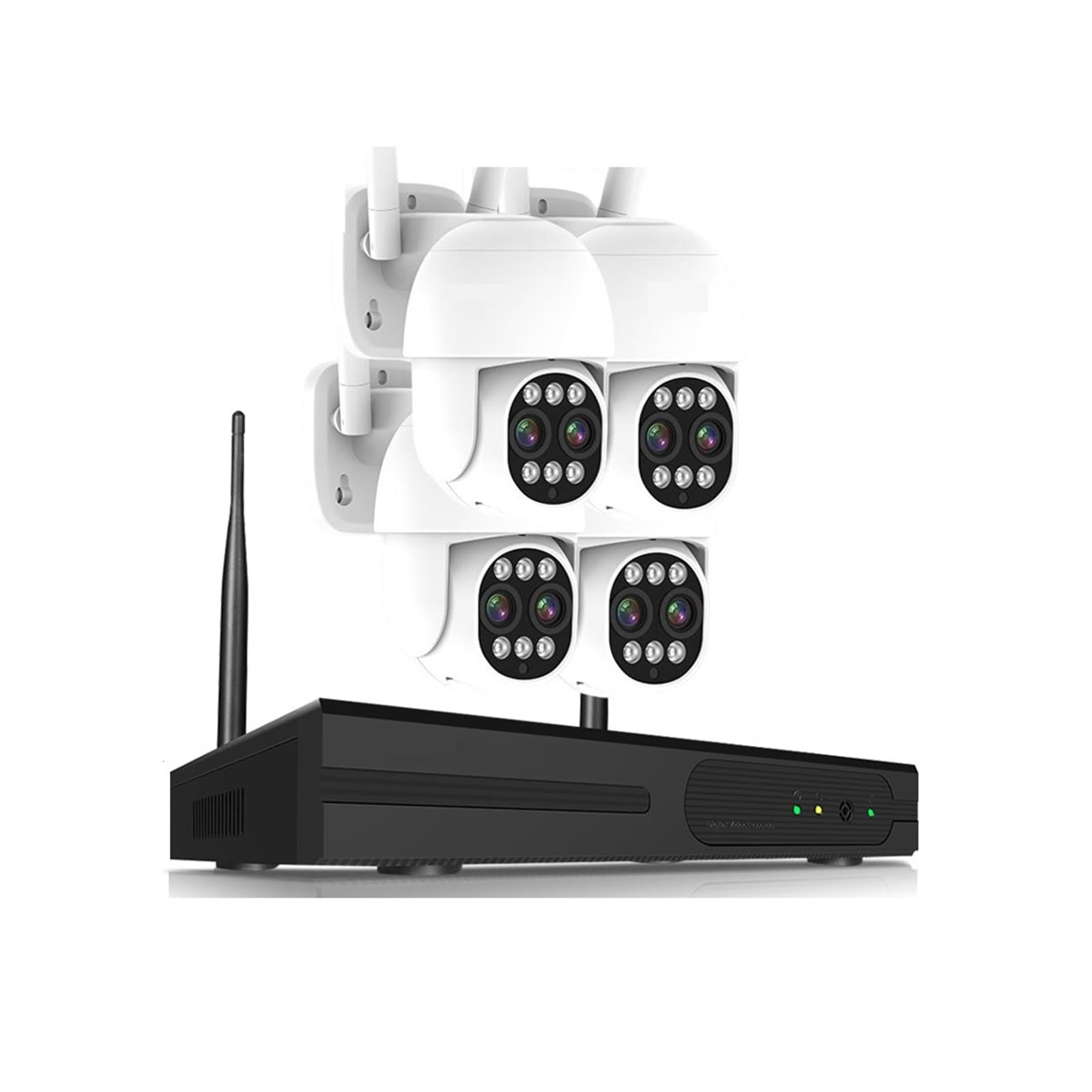 Système De Surveillance Sans Fil Wifi 4 Canaux 4K 8CH NVR Kit Suivi Automatique CCTV PTZ Kit De Système De Caméra De Sécurité Vision Nocturne Couleur Facile à Installer(None,4 PCS camera Kit)