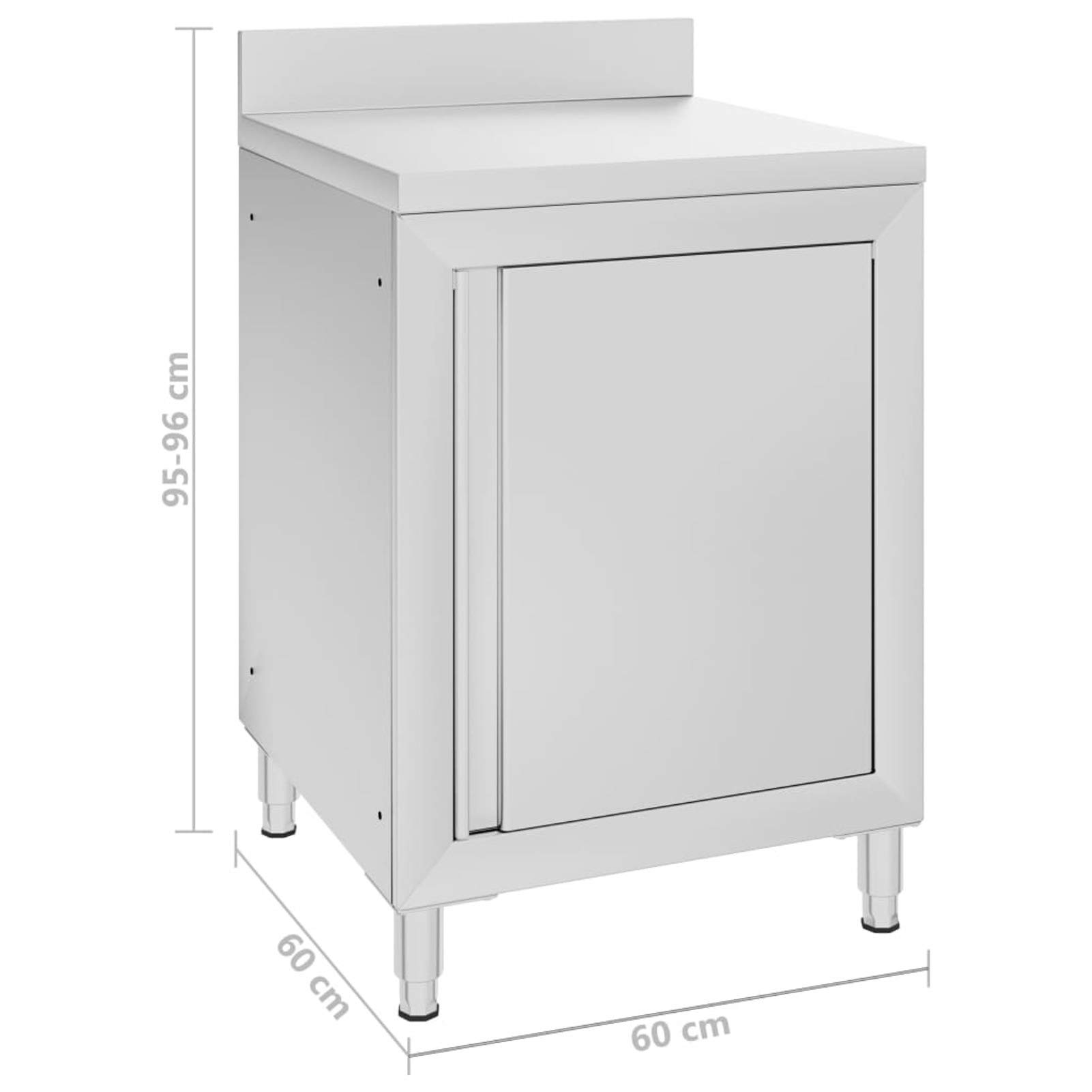 Mobiletto da Cucina Commerciale in Acciaio Inox 60x60x96 cm,Mobiletto da Cucina,Mobiletto da Cucina Salvaspazio-147229