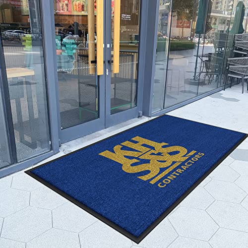 MAOVOT Customizable Area Rug Commercial Floor Mat Customized Logo Text Carpets Rubber Entrance Indoor Outdoor Mat for Office Home Hotel Hospital 3' x 4' 11mm Thick