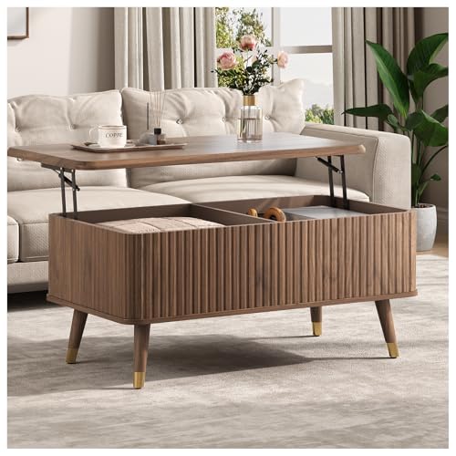 Vanvuson Lift Top Coffee Table with Storage, Mid Century Modern